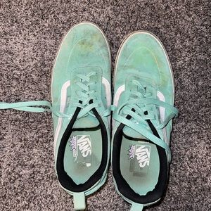 cyan vans, comfy cush, size 10